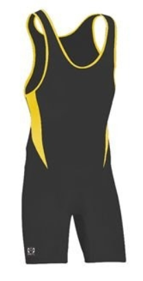 Brute Bolt High Cut Wrestling Singlet - Black/Gold