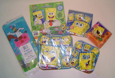 Sponge Bob Squarepants Party Ware for 8 Guests- 6 Piece