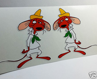 Slowpoke Rodriguez x 2 Vintage Style DECAL, Vinyl STICKER, rat rod, racing, 4''