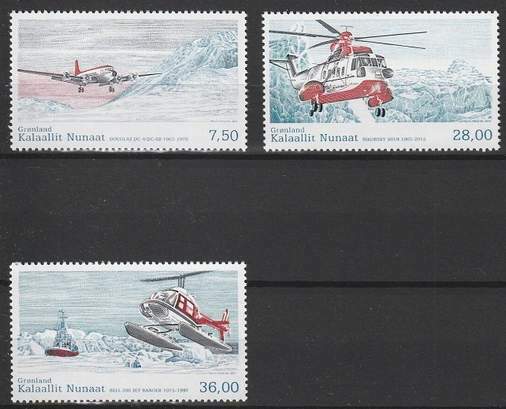Groenland postfris 2012 MNH 619-621 - Vliegtuigen / Airplanes