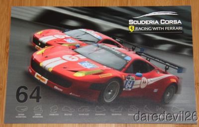 2014 Scuderia Corsa #64 Ferrari 458 Italia GT GTD Rolex 24 IMSA TUSC postcard