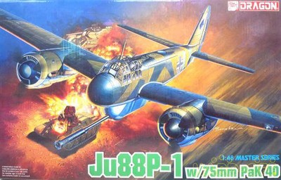 Dragon 1/48 Ju88P-1 W/75Mmpak40 0089195855435 Junkers Tank Buster 5543 Airplane