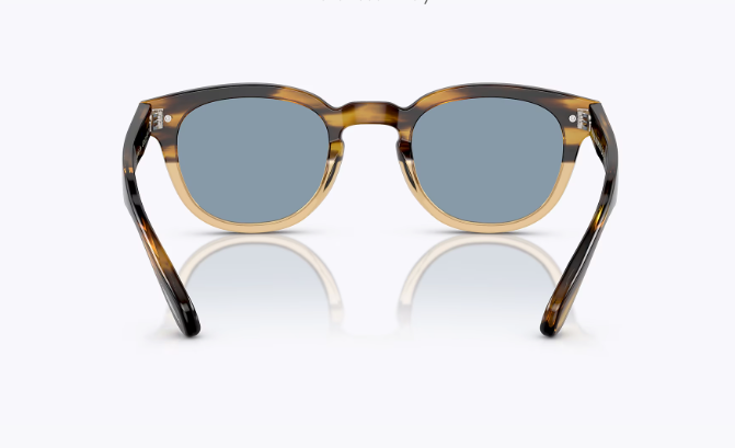 Pre-owned Oliver Peoples Keenan 51mm Polarized Sun In 362 Horn Ov5418su Msrp$532 Rarefind In Canarywood Cobalto