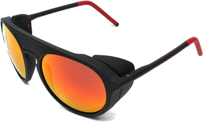 Pre-owned Vuarnet Sunglasses Ice Matte Black - Matt Red - Gray Green With Red Mirror Lens
