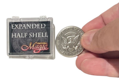 EXPANDED HALF DOLLAR SHELL Tails Coin Magic Trick Magician Prop Fake Cover Royal