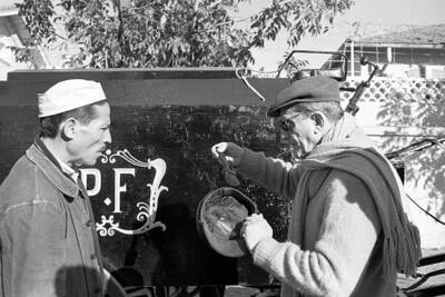 Italian director Luchino Visconti preparing a scene on The Strange- Old Photo 3