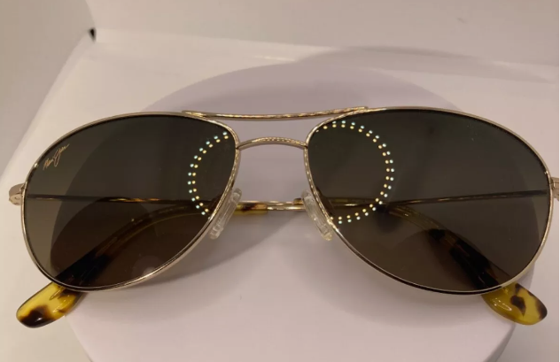 Pre-owned Maui Jim Unused  Hs245-16 Baby Beach Polarized Aviator Sunglasses Gold Brown