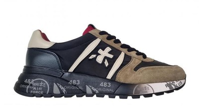 PREMIATA PREMIATA HERRENSCHUHE WILDLEDER-SNEAKER STOFF LANDER_4949 SCHWARZ-GRÜN