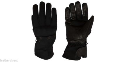 Black Motorcycle MOTORBIKE Gloves Leather & Textile ARMOURED Touring Armour 