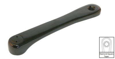 Left Hand Crank Arm BLACK 175mm ALLOY Square Taper JIS