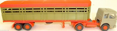Transport D'Animaux la Moitié Ouverture Deutrans Orange Semi-Remorque Lkw H0 1 :