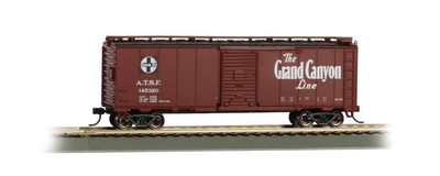 Bachmann-40' Steel Boxcar - Ready to Run -- Santa Fe (Map Scheme, Boxcar Red, Gr