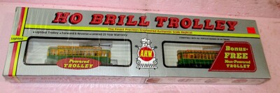 AHM 16951 HO Brill PHILADELPHIA Trolley Powered & Non-Powered Set-UNUSED &TESTED
