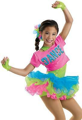 Dance Costume Weissman 6166 Large Child Neon Jazz Hip Hop Clogging 80