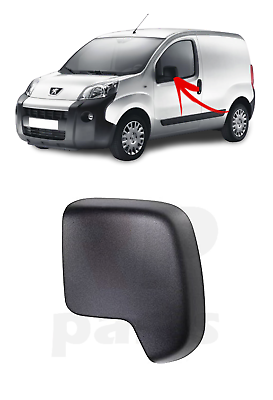 FOR PEUGEOT BIPPER, CITROEN NEMO 07-20 WING MIRROR COVER CAP BLACK LEFT N/S