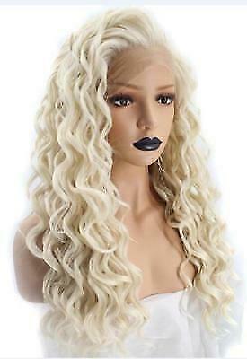 Long blonde curly wig halloween online