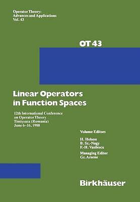 Linear Operators in Function Spaces - 9783034872522