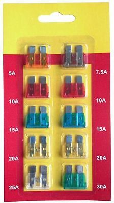 Kit 10 Fusibili Grandi Auto Moto Scooter Camper A Lama Per Autovettura hsb