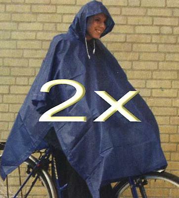 2x Regencape Regenponcho Regenjacke Regenschutz Regen Schutz Fahrrad Blau