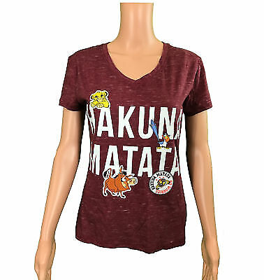 NEW Disney The Lion King Hakuna Matata Women's Juniors Sz L Graphic T-Shirt Red