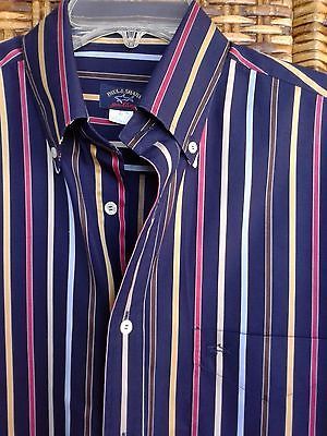 Paul & Shark男式条纹休闲纽扣衬衫