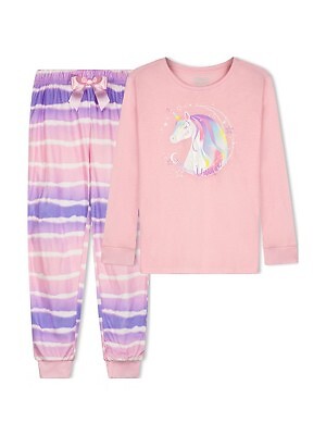 Sleep On It Girls Unicorn Ombre Brushed Jersey 2-Piece Pajama Sleep Set - Розовый,