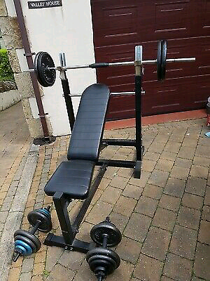 Weider Weights Bench With Barbell Weights In Dyce Aberdeen