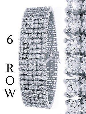 Cubic Zirconia Round Center Linked Tennis Bracelet Lesa Michele brass 7.5 Inch eBay