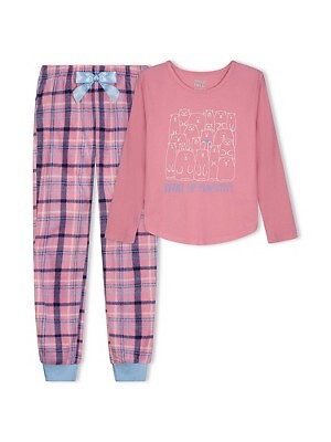 

Sleep On It Girls Pawsitive Bears Клетчатый мягкий флисовый комплект из 2 предметов для сна -, Not available