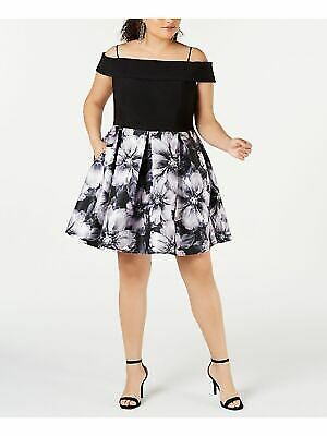 Женское черное вечернее платье R&M RICHARDS Mini Fit + Flare с коротким рукавом 11