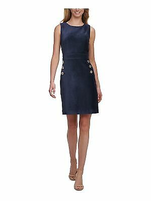 Короткое вечернее платье из темно-синего вельвета без рукавов от Tommy Hilfiger, 10