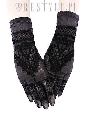 Restyle Henna Gothic Emo Punk Rock Spooky Mesh Mehndi Pattern Alchemy Gloves