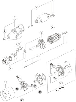 Mahle Starter Motor for Ammann Apr5920. 0.46L Diesel 1B40 01/15 - Onward