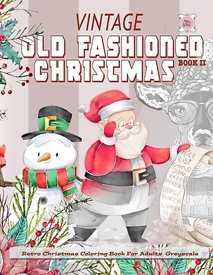 Download Vintage Old fashioned Christmas: Retro Christmas coloring ...