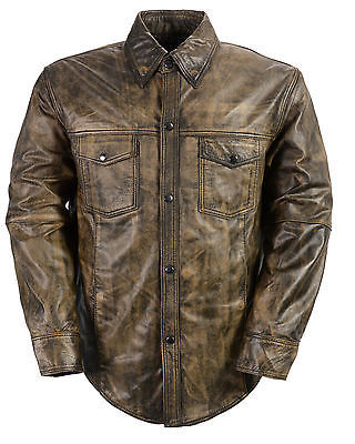 MM6/20SS/Two toned Leather Button-down Shirt/42/S32DL0255 | eBay