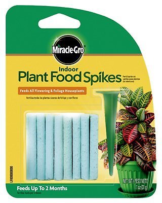 Miracle-Gro Indoor Plant Food Spikes, 4 Packs of 1.1-Ounce