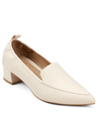 

AEROSOLES Женские кожаные лоферы без шнуровки цвета слоновой кости Galloway на каблуке 8,5 м, Цвет слоновой кости, GALLOWAY