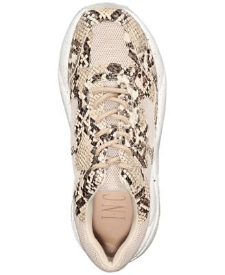 

Женские кроссовки INC Beige Snake Print Bubblez Round Toe Athletic Trainers, Бежевый, 10008343100