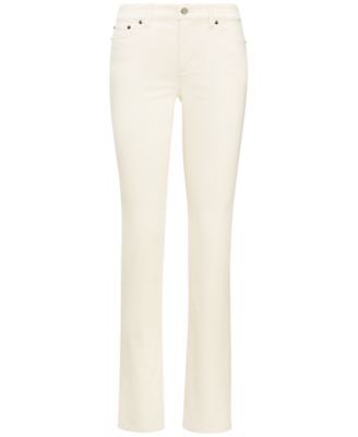 

RALPH LAUREN Женские белые джинсы прямого кроя на пуговицах, Белый, 200671639010