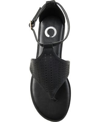 

JOURNEE COLLECTION Женские черные сандалии Niobi Thong с лазерной резкой и полуклеткой, Черный, NIOBI-SANDAL