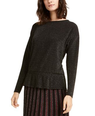 

Женский вязаный топ Alfani металлик, темно-коричневый люрекс, средний размер, Gunmetal lurex