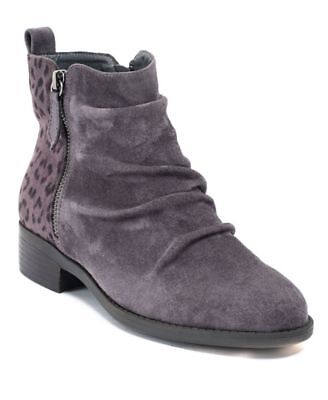 

GC SHOES Женские серые ботильоны Nori с леопардовым принтом на блочном каблуке с круглым носком, Серый, NORI