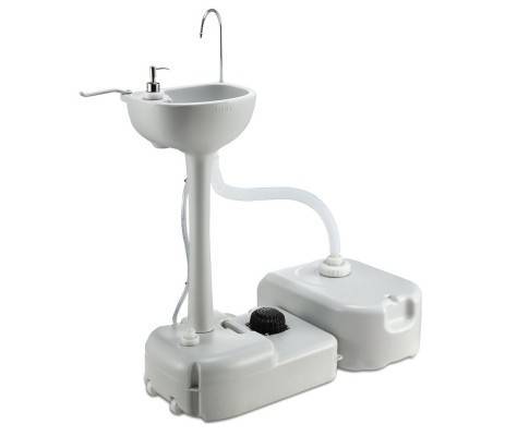 portable camping sink basin wash tank outdoor 43l kitchen water toilet weisshorn stand camp pump foot shower hand capacity faucet