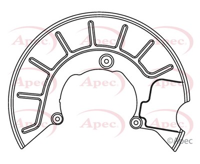 Brake Disc Splash Panel Front Left ASG1049 Apec Guard Plate 1K0615311F Quality
