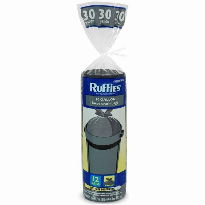 12 Pack - Extra Large Trash Bags,Wing Tie,Black,.7 Mil,30 Gallons,12-Ct. - 96417