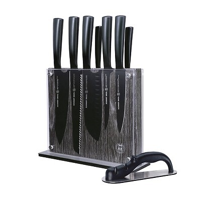 Schmidt Brothers Cutlery 9pc Jet Black Series Knife Block Se