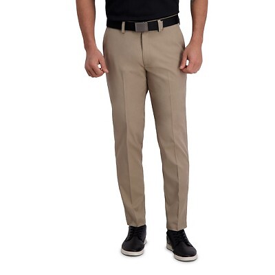 

Брюки Haggar Cool Right Slim Fit Flat Front Performance Flex Pant, Khaki