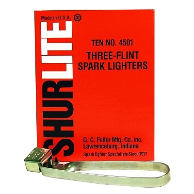 Shurlite Spark Lighter, Three-Flint Lighter with Attached Flints GC Fuller GC