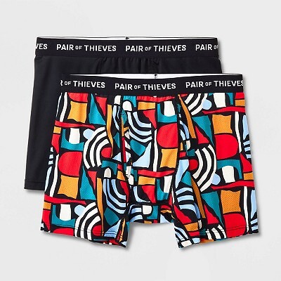

Мужские трусы-боксеры Super Fit с однотонным/абстрактным принтом Pair of Thieves, 2 шт. -, Black/red/orange