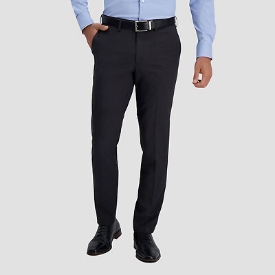 Haggar H26 Мужские Классические Брюки Premium Stretch Slim Fit - Темно-Серые 34x32